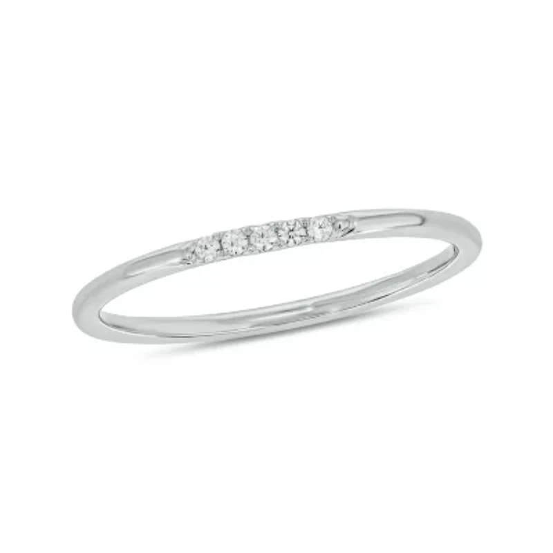 Diamond Accent Stone,Stack Anniversary Band 14K Yellow Gold
