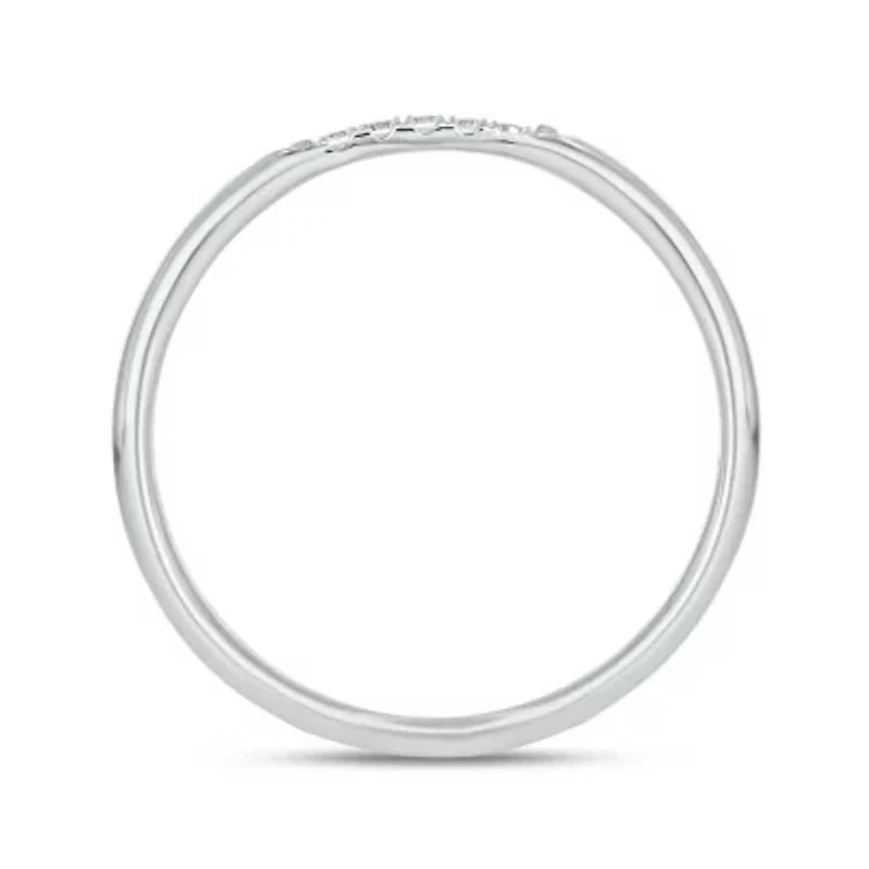 Diamond Accent Stone,Stack Anniversary Band 14K White Gold
