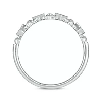 Diamond Accent Beads Stack Band Anniversary 14K White Gold