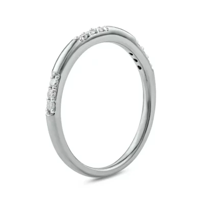 1/10 carat, Diamond Stack Band Ring 14K White Gold