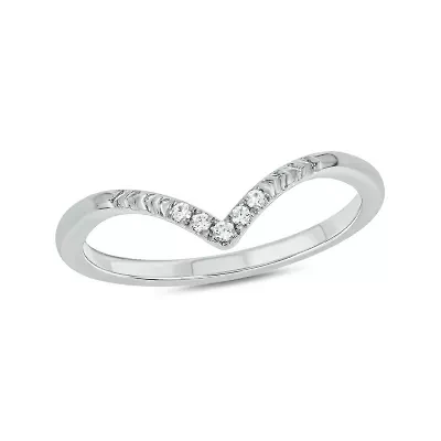 Diamond Accent Contour Anniversary Ring 14K Gold