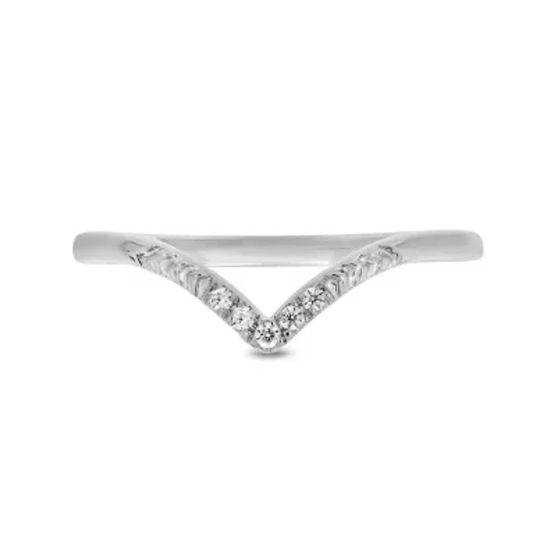 Diamond Accent Contour Anniversary Ring 14K Yellow Gold