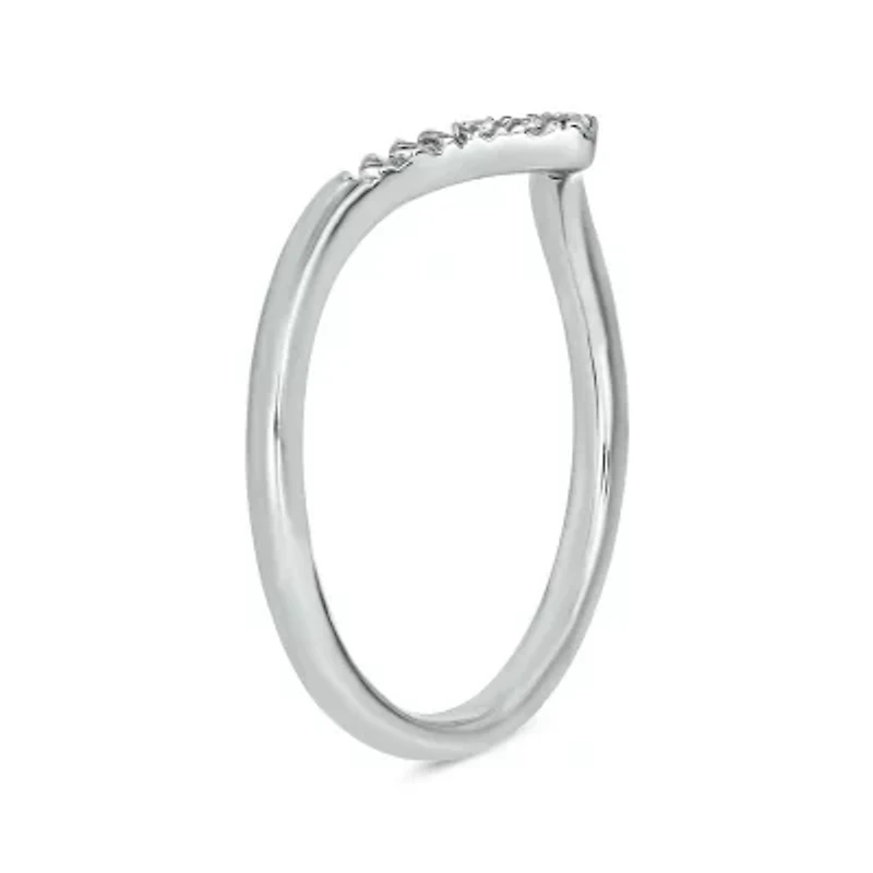 Diamond Accent Contour Anniversary Ring 14K Yellow Gold