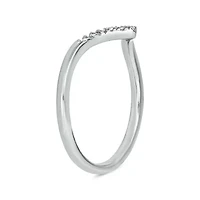 Diamond Accent Contour Anniversary Ring 14K Yellow Gold