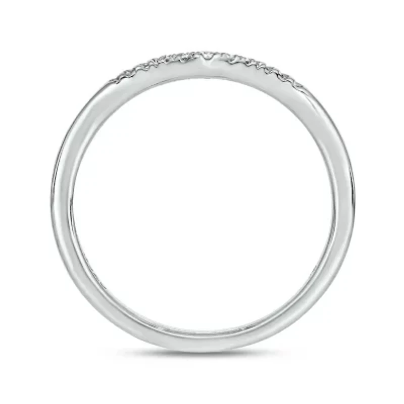 Diamond Accent Contour Anniversary Ring 14K Yellow Gold