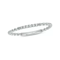 Diamond Accent Rope,Stack Anniversary Band 14K White Gold