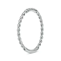 Diamond Accent Rope,Stack Anniversary Band 14K White Gold