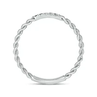 Diamond Accent Rope,Stack Anniversary Band 14K White Gold