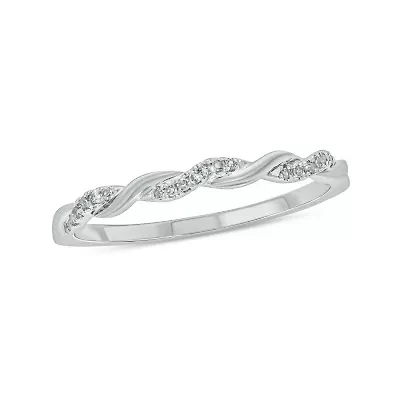 Diamond Accent Twist,Stack Band Anniversary 14K Yellow Gold