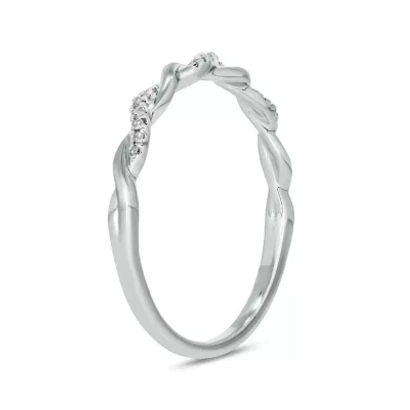 Diamond Accent Twist,Stack Band Anniversary 14K Yellow Gold