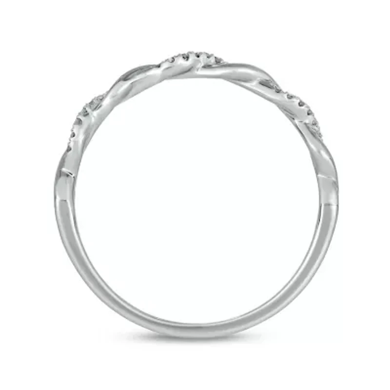 Diamond Accent Twist,Stack Band Anniversary 14K Yellow Gold