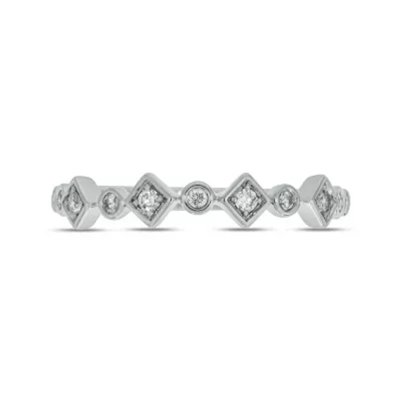 1/10 carat, Diamond Alternate Motifs,stone Stack Band Ring 14K Yellow Gold