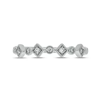 1/10 carat, Diamond Alternate Motifs,stone Stack Band Ring 14K White Gold