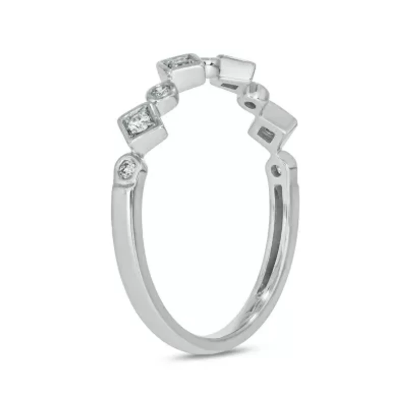 1/10 carat, Diamond Alternate Motifs,stone Stack Band Ring 14K Yellow Gold