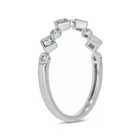 1/10 carat, Diamond Alternate Motifs,stone Stack Band Ring 14K White Gold