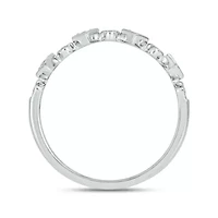 1/10 carat, Diamond Alternate Motifs,stone Stack Band Ring 14K White Gold