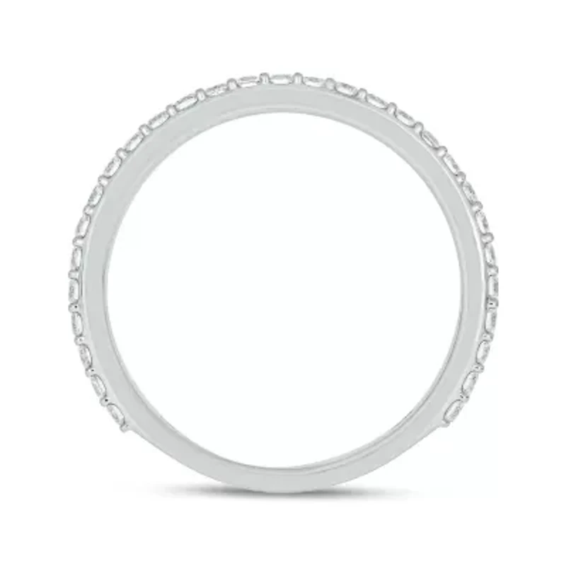 3/8 Carat, Diamonds Anniversary Ring 14K White Gold