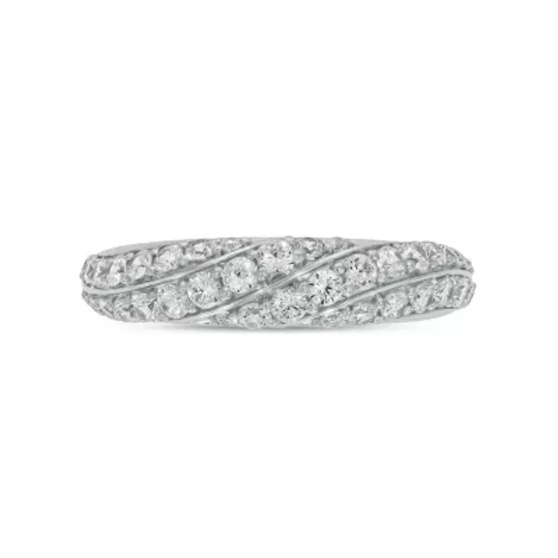 7/8 Carat, Diamonds Elegant Anniversary Ring 14K White Gold