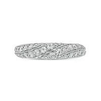 7/8 Carat, Diamonds Elegant Anniversary Ring 14K White Gold