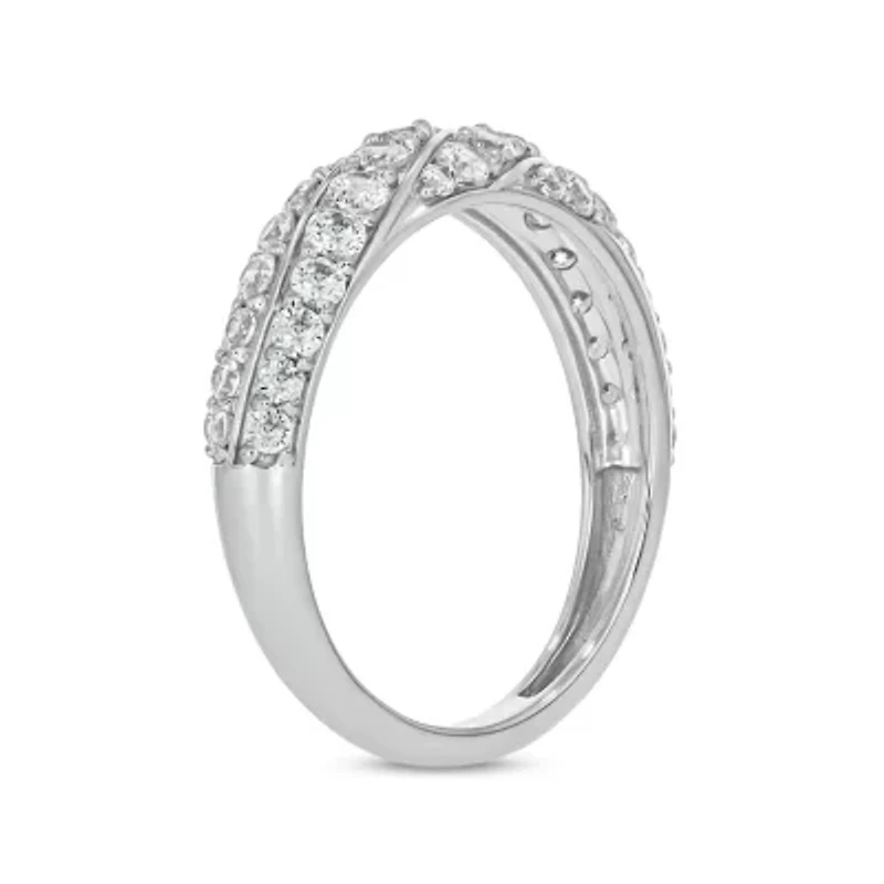 7/8 Carat, Diamonds Elegant Anniversary Ring 14K White Gold