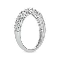 7/8 Carat, Diamonds Elegant Anniversary Ring 14K White Gold