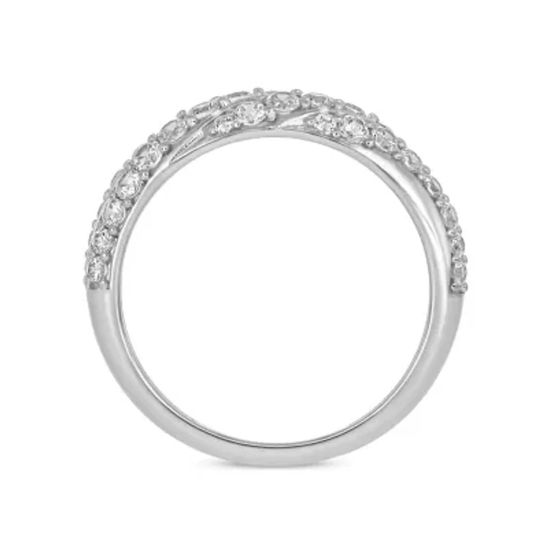 7/8 Carat, Diamonds Elegant Anniversary Ring 14K White Gold