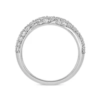 7/8 Carat, Diamonds Elegant Anniversary Ring 14K White Gold