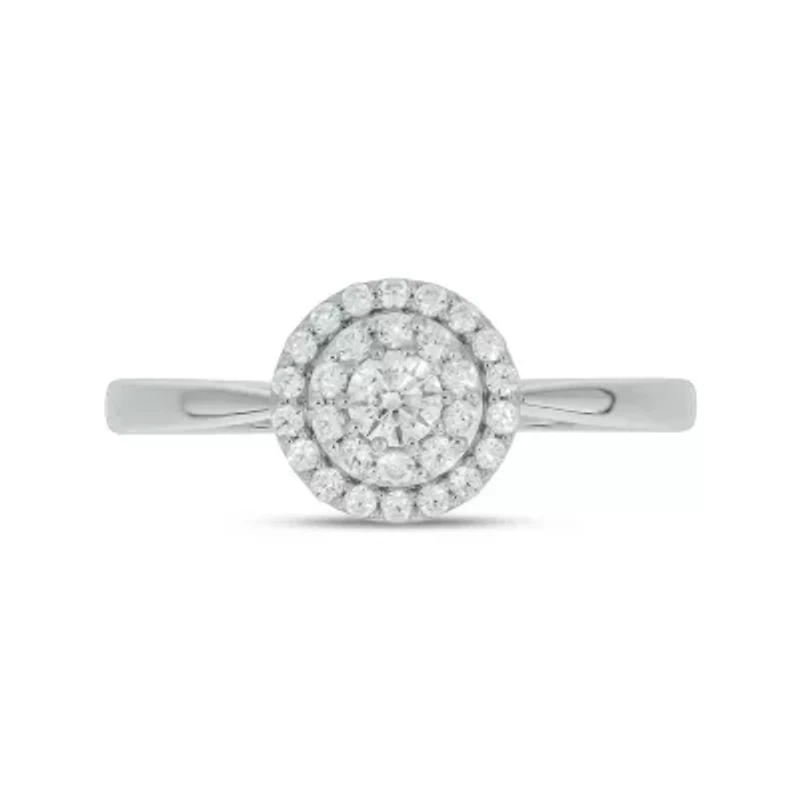 1/3 Carat, Diamonds Halo Ring, Solitaire Look,Timeless Brilliance Ring 10K Yellow Gold