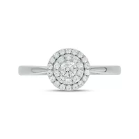 1/3 Carat, Diamonds Halo Ring, Solitaire Look,Timeless Brilliance Ring 10K Yellow Gold