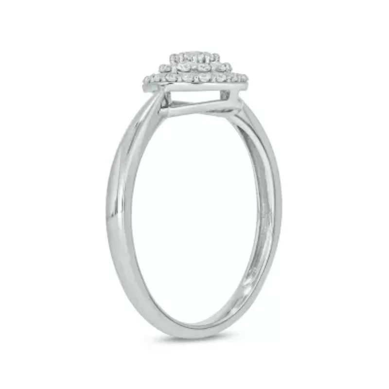 1/3 Carat, Diamonds Halo Ring, Solitaire Look,Timeless Brilliance Ring 10K Yellow Gold