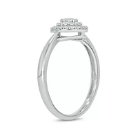 1/3 Carat, Diamonds Halo Ring, Solitaire Look,Timeless Brilliance Ring 10K Yellow Gold