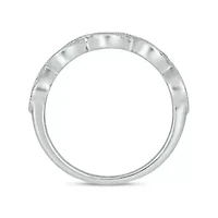 1/5 Carat, Diamonds Elegant Twist Wedding Ring Sterling Silver