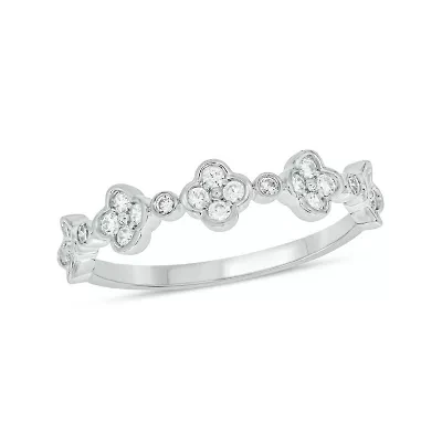 1/4 Carat, Diamonds Elegant floral Ring 14K Yellow Gold