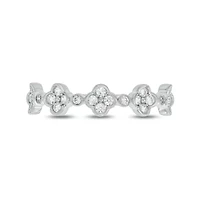 1/4 Carat, Diamonds Elegant floral Ring 14K White Gold