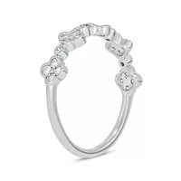 1/4 Carat, Diamonds Elegant floral Ring 14K White Gold