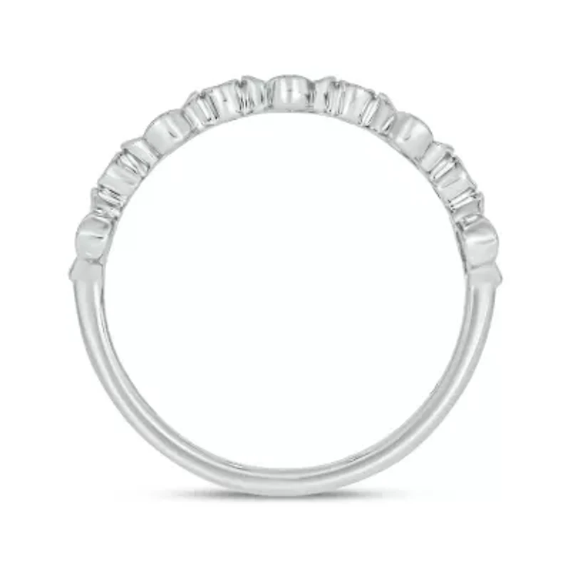 1/4 Carat, Diamonds Elegant floral Ring 14K White Gold