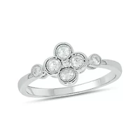 1/4 Carat, Diamonds Floral-inspired elegant Ring 14K Yellow Gold