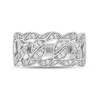 1/3 Carat, Diamonds Cuban Men's Ring Sterling Silver