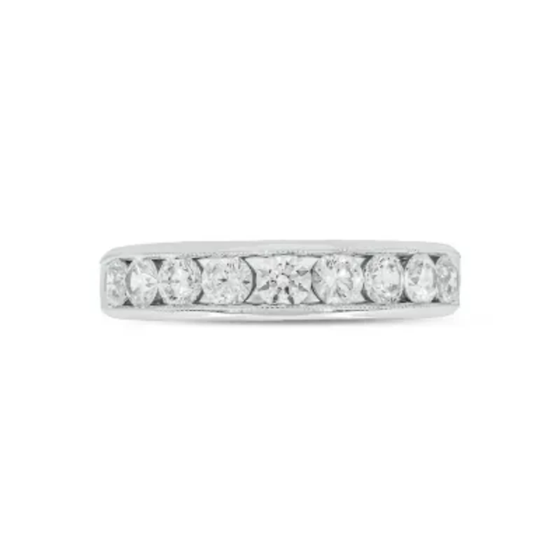 Lab Created 1 Carat Lab-Grown Diamond Channel Band Anniversary Ring Sterling Silver