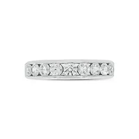 Lab Created 1 Carat Lab-Grown Diamond Channel Band Anniversary Ring Sterling Silver