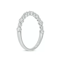 Lab Created 1/ Carat Lab-Grown Diamond Half Bezel Anniversary Ring Sterling Silver