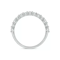 Lab Created 1/ Carat Lab-Grown Diamond Half Bezel Anniversary Ring Sterling Silver