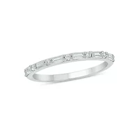 Lab Created 1/4 Carat Lab-Grown Round & Bagutte Anniversary Ring Sterling Silver