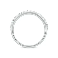 Lab Created 1/4 Carat Lab-Grown Round & Bagutte Anniversary Ring Sterling Silver