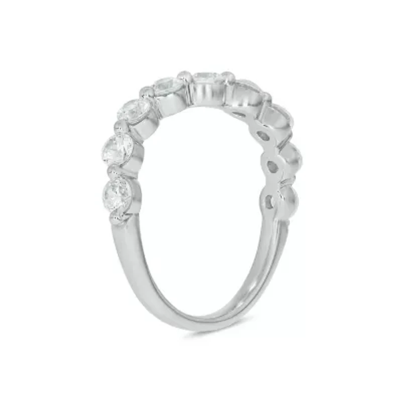Lab Created 1 Carat Lab-Grown Diamond S Flow Single Prong Anniversary Ring Sterling Silver