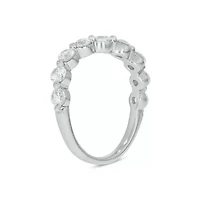 Lab Created 1 Carat Lab-Grown Diamond S Flow Single Prong Anniversary Ring Sterling Silver