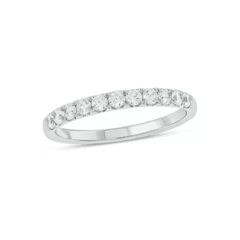 Lab Created / Carat Lab-Grown Diamond Anniversary Ring Sterling Silver