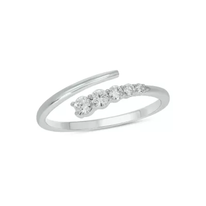 Lab Created 1/ Carat Lab-Grown Diamond Open Fashion Ring Sterling Silver
