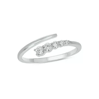 Lab Created 1/ Carat Lab-Grown Diamond Open Fashion Ring Sterling Silver