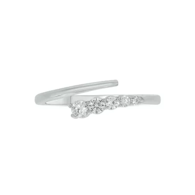 Lab Created 1/ Carat Lab-Grown Diamond Open Fashion Ring Sterling Silver